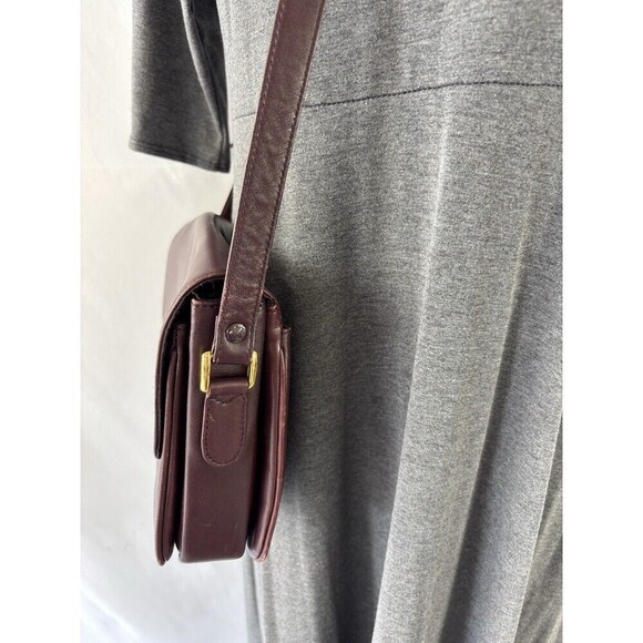 Vintage Etienne Aigner Crossbody Bag Purse Dark Brown Leather Adjustable Strap - Picture 3 of 13